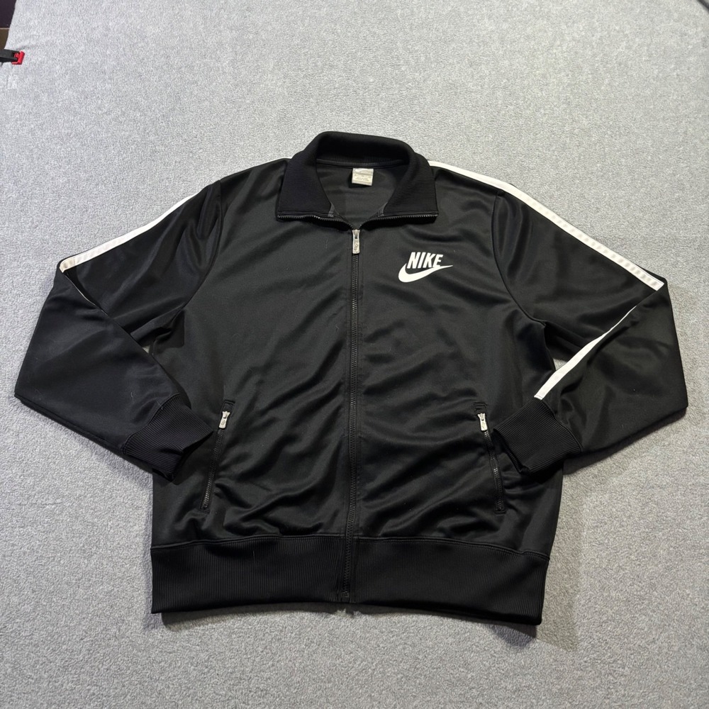 Nike Sportswear Track Jacket Mens XL Black White Stripe 510131-014 Full Zip